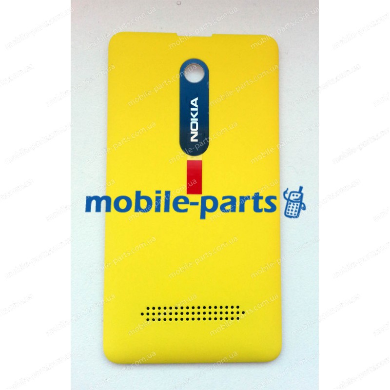 Задняя крышка для Nokia Asha 210 Dual SIM желтая оригинал