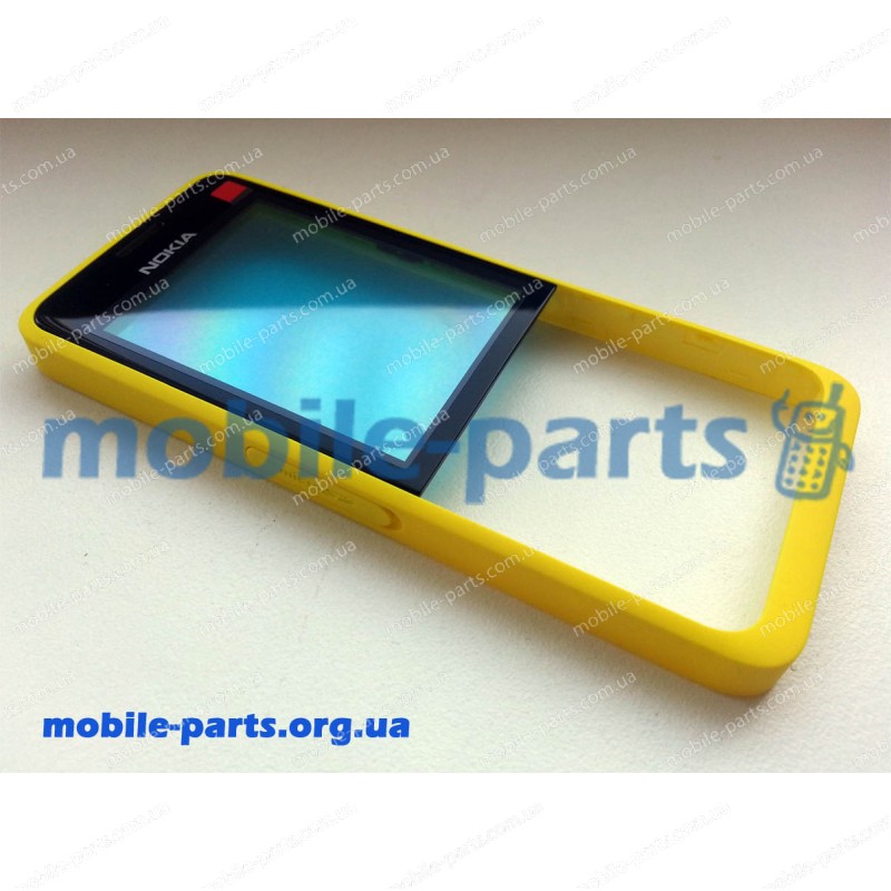 Передня панель для Nokia 301 желтая оригинальная