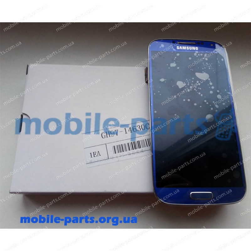 Дисплей в сборе с сенсорным экраном для Samsung I9500 Galaxy S4 синий оригинал