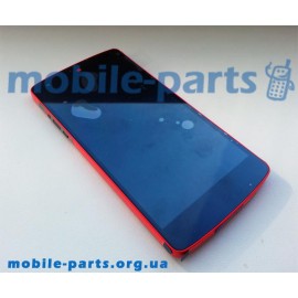 Дисплей в сборе с сенсорным стеклом (тачскрином) LG Google Nexus 5 D821, D820 красный оригинал