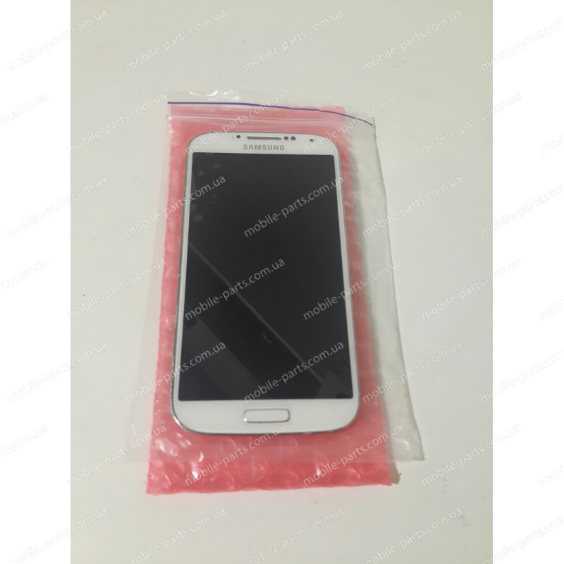 Дисплей в сборе с сенсорным экраном для Samsung I9500 Galaxy S4 белый оригинал б/у