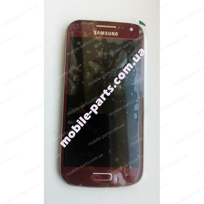 Дисплей в сборе c сенсорным экраном(тачскрином) для Samsung I9192, I9190 Galaxy S4 Mini красный La Fleur оригинал