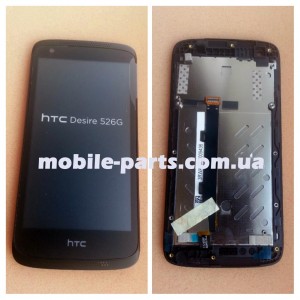 Дисплей в сборе с передней панелью и сенсором(тачскрином) для HTC Desire 526G Dual Sim Black оригнал