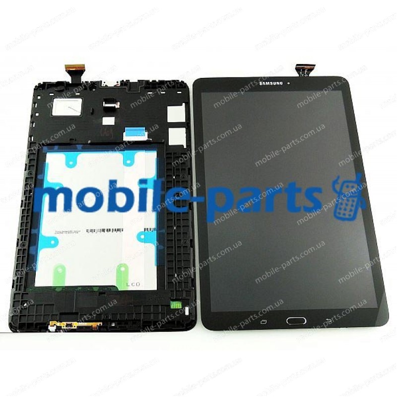 Дисплей в сборе с передней панелью и сенсором для Samsung Galaxy Tab E 9.6" 3G T561, Galaxy Tab E 9.6" T560 Black оригинал