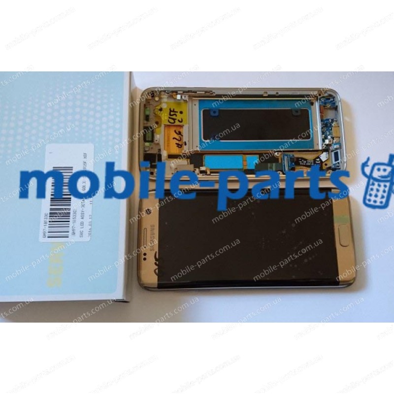 Дисплей в сборе с передней панелью, сенсором и боковыми клавишами для Samsung G935 Galaxy S7 Edge Gold оригинал