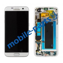 Дисплей в сборе с передней панелью, сенсором и боковыми клавишами для Samsung G935 Galaxy S7 Edge White оригинал