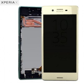 Дисплей в сборе с передней панелью и сенсором для Sony Xperia X Dual F5122 Lime Gold оригинал