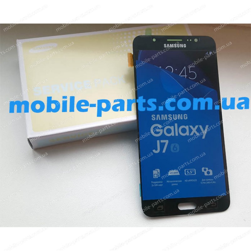 Дисплей Super AMOLED в сборе с сенсорным стеклом (тачскрином) для Samsung Galaxy J7 2016 J710 Black оригинал