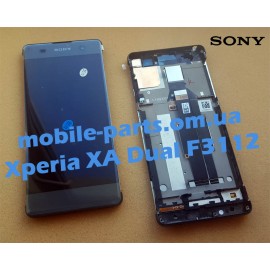 Дисплей в сборе с передней панелью и сенсором для Sony Xperia XA Dual F3112 Black оригинал