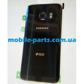 Задняя стеклянная крышка Gorilla Glass для Samsung Galaxy S7 G930FD с надписью Duos оригинал Black