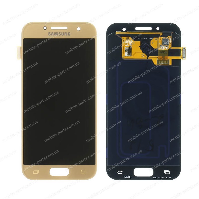Дисплей Super AMOLED в сборе с сенсорным стеклом (тачскрином) для Samsung Galaxy A3 2017 A320 Gold оригинал
