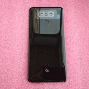 Оригинальная задняя крышка Gorilla Glass в сборе со стеклом камеры, датчиком отпечатка пальцев и двухсторонним скотчем для LG G6 H870DS Black