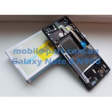 Дисплей Super AMOLED в сборе с передней панелью, металлическим ободком и боковыми кнопками для Samsung Galaxy Note 8 SM-N950 Black оригинал