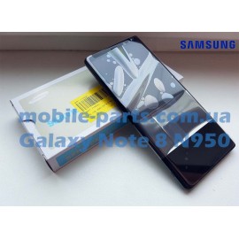 Дисплей Super AMOLED в сборе с передней панелью, металлическим ободком и боковыми кнопками для Samsung Galaxy Note 8 SM-N950 Black оригинал