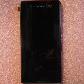 Дисплей в сборе с передней панелью, сенсором и боковыми кнопками для Sony Xperia M5 E5653,  Xperia M5 Dual E5633 Black оригинал.