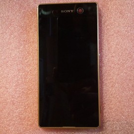 Дисплей в сборе с передней панелью, сенсором и боковыми кнопками для Sony Xperia M5 Dual E5633, Xperia M5 E5653, Xperia E5603 Gold оригинал