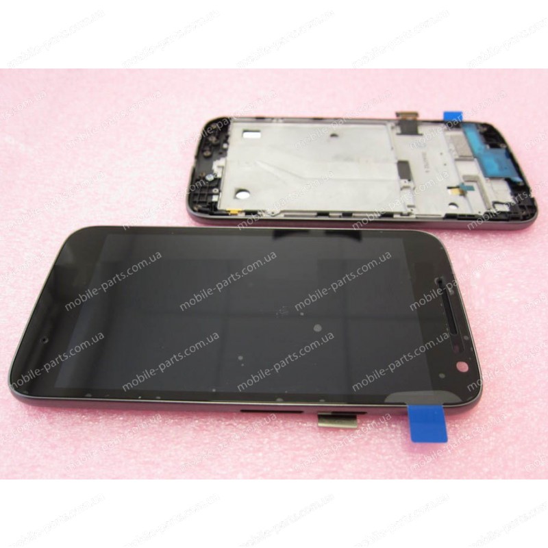 Дисплей в сборе с передней панелью и сенсором (тачскрином) для Motorola XT1602 Moto G4 Play Black оригинал