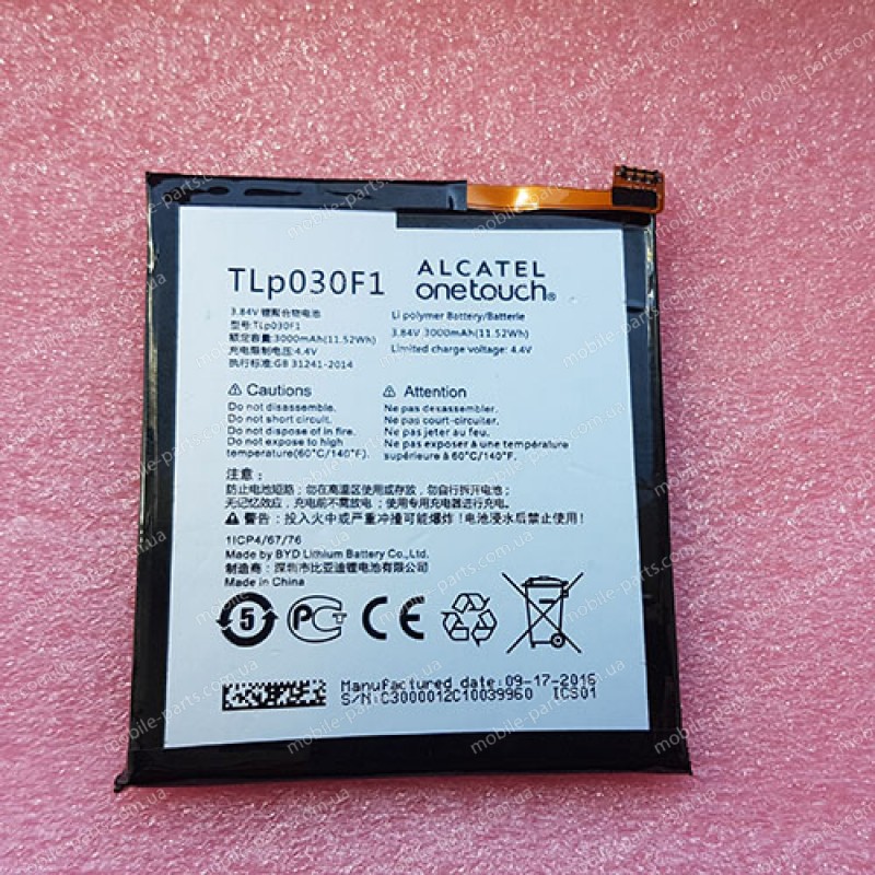 Оригинальный аккумулятор TLp030F1 3000 мАч для Alcatel One Touch Idol 4S 6070K
