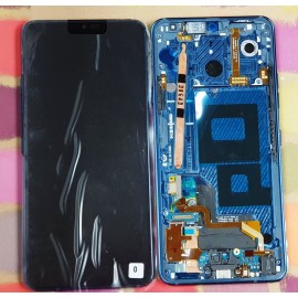 Дисплей 6.1" IPS в сборе с металлической рамкой , сенсором, шлейфами и боковыми клавишами для LG G710 G7 ThinQ Blue оригинал