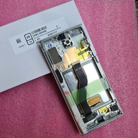 Дисплей Dynamic AMOLED 6,8" в сборе с сенсором и металлической рамкой для Samsung SM-N975 Galaxy Note 10 Plus White Service pack