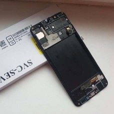 Дисплей Super AMOLED 6.4" в сборе с сенсором, металлическим шасси и вибро для Samsung SM-A307 Galaxy A30s оригинал