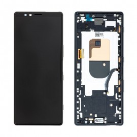 Дисплей 6,5" OLED в сборе с сенсором, рамкой, разговорным динамиком и боковыми кнопками для Sony Xperia 1 J9110 Black оригинал