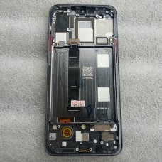Дисплей AMOLED 6,39" в сборе с сенсором, металлической рамкой и боковыми кнопками для Xiaomi Mi 9 Black оригинал (сервисный )
