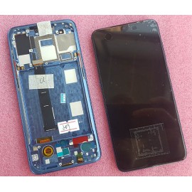 Модуль дисплейный с металлической рамкой и боковыми кнопками для Xiaomi Mi 9 Blue оригинал