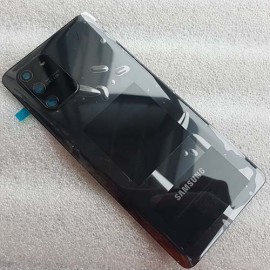 Задняя крышка крышка в сборе со стеклом камеры и клеевым основанием (адгезивом) для Samsung SM-G770 Galaxy S10 Lite Black оригинал