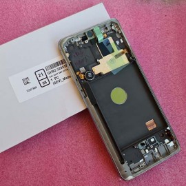 Дисплей Super AMOLED в сборе с рамкой, боковыми кнопками и вибро для Samsung SM-N770 Galaxy Note 10 Lite Aura Silver (сервисный)
