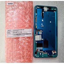 Оригинальный дисплей AMOLED в сборе с металлической рамкой и боковыми кнопками для Xiaomi Mi Note 10, Mi Note 10 Pro Aurora Green (сервисный)
