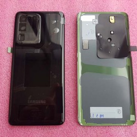 Задняя крышка в сборе со стеклом камеры и адгезивом (скотчем) для Samsung SM-G988 Galaxy S20 Ultra Black оригинал