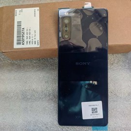 Задняя крышка в сборе со стеклом камеры и адгезивом (скотчем) для Sony XQ-AU52 Xperia 10 II (Dual SIM) Blue