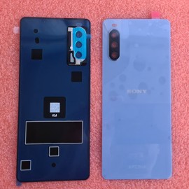 Задняя крышка в сборе со стеклом камеры и адгезивом (скотчем) для Sony XQ-BT52 Xperia 10 III Blue