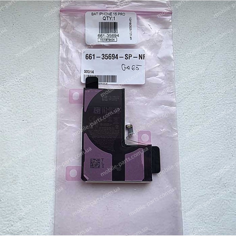 Оригінальний акумулятор 3274 мАг для Apple iPhone 15 Pro service (версія без коробки)