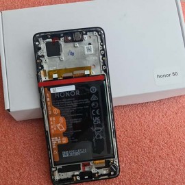   Дисплей 6,57" OLED в зборі з рамкою, сенсором, боковими клавішами і батареєю для Honor 50 (NTH-AN00) Black оригінал