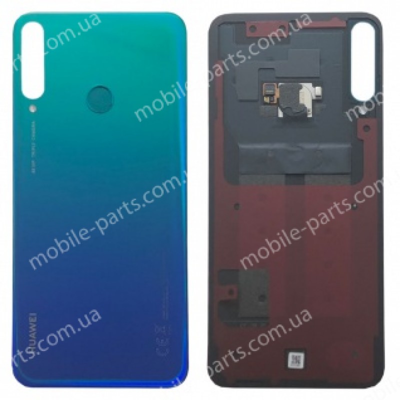 Задняя крышка в сборе с сканером отпечатка пальцев для Huawei P40 Lite E (ART-L29) Aurora Blue оригинал