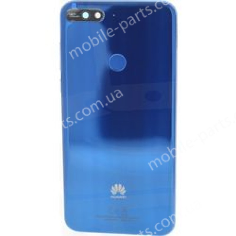 Задняя крышка в сборе со стеклом камеры и сканером отпечатков пальца для Huawei Y7 Prime 2018 (LDN-L21) Blue оригинал