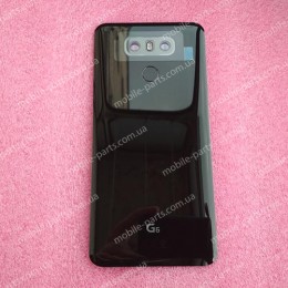 Оригинальная задняя крышка Gorilla Glass в сборе со стеклом камеры, датчиком отпечатка пальцев и двухсторонним скотчем для LG G6 H870DS Black