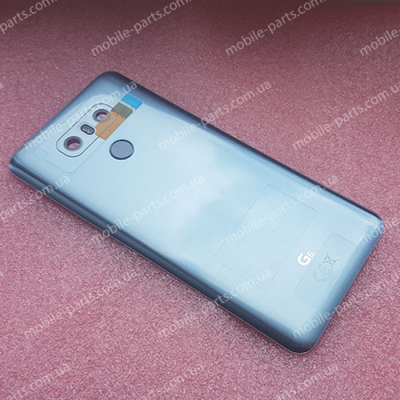 Оригинальная задняя крышка Gorilla Glass в сборе со стеклом камеры, датчиком отпечатка пальцев и двухсторонним скотчем для LG G6 H870DS Platinum