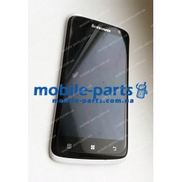 Дисплей с передней панелью и тачскрином для Lenovo S820 белый оригинал