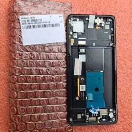 Дисплей OLED в зборі з сенсором, металевою рамкой та розмовним динаміком для Motorola Edge 40 XT2303 Eclipse Black (сервіс!) оригінал 