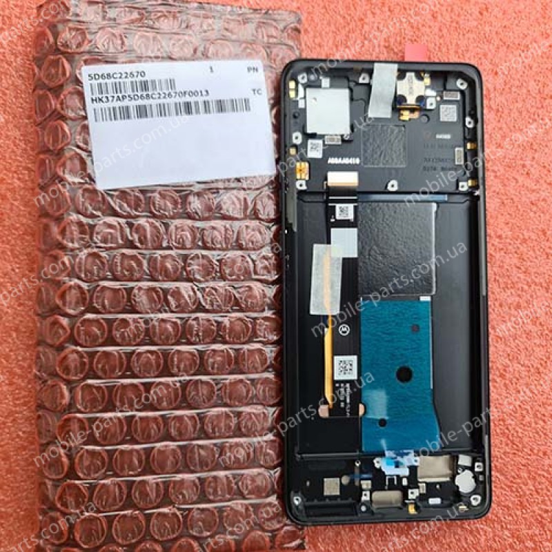 Дисплей OLED в зборі з сенсором, металевою рамкой та розмовним динаміком для Motorola Edge 40 XT2303 Eclipse Black (сервіс!) оригінал 