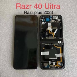 Дисплей LTPO AMOLED в зборі зі сенсором і рамкою для Motorola XT2321 RAZR 40 Ultra Black (сервіс!)