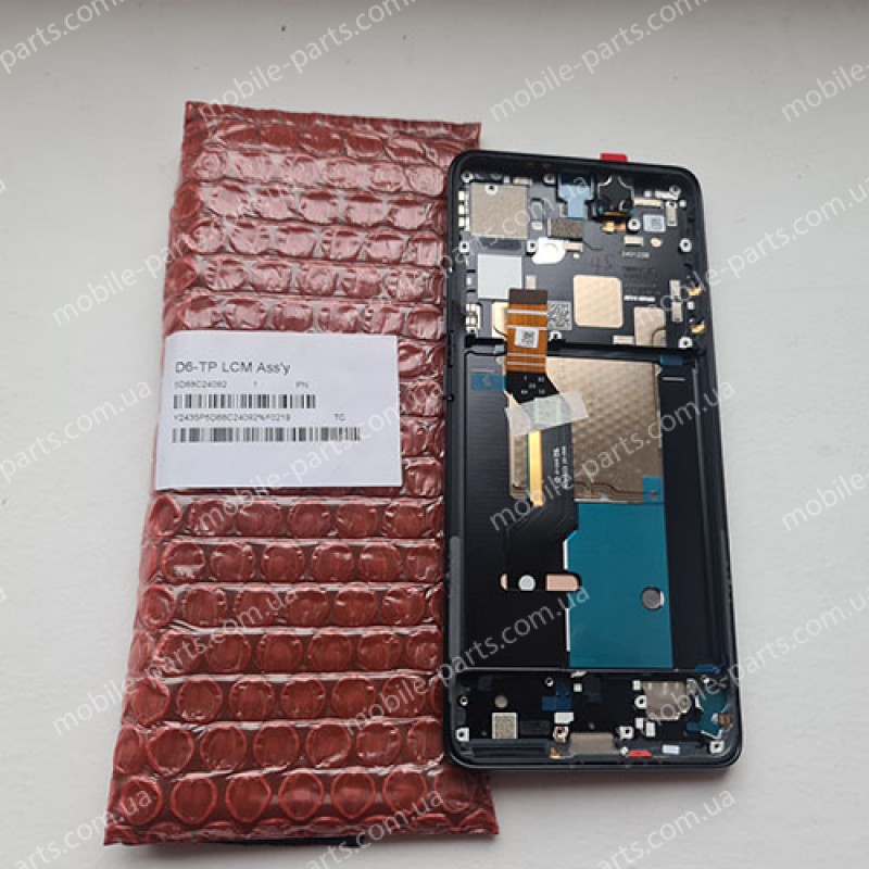 Оригінальний дисплей P-OLED в зборі з сенсором, металевою рамкой та розмовним динаміком для Motorola Edge 50 Pro XT2403 Black Beauty (сервіс!)