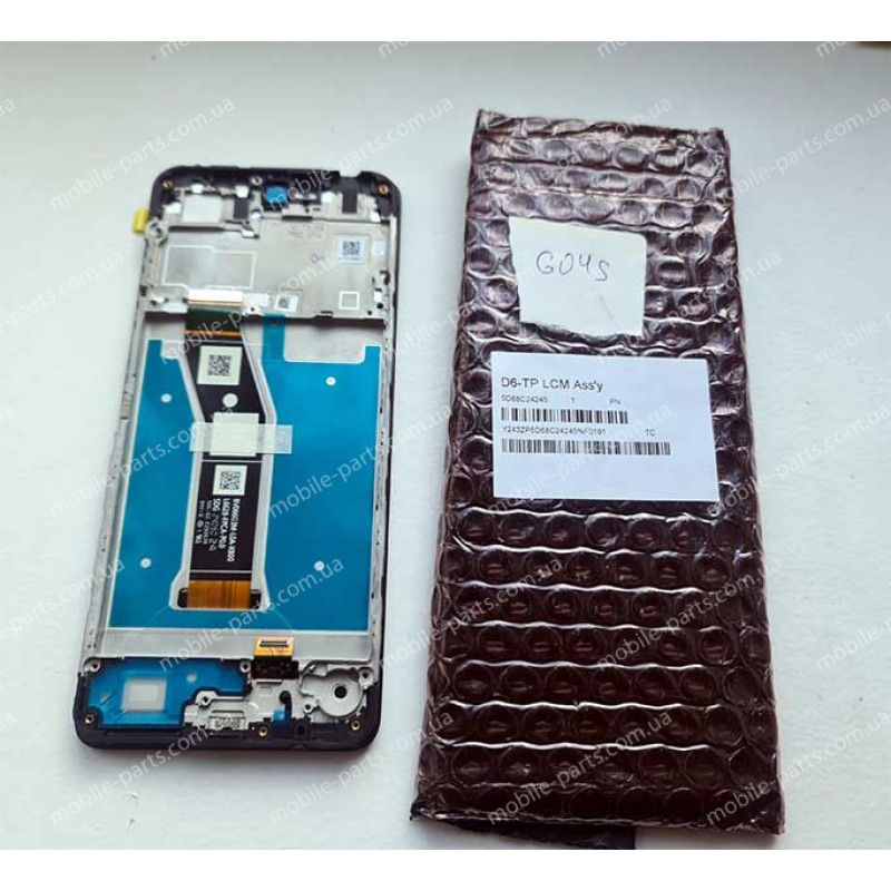 Дисплей 6,56" IPS в зборі з рамкою та боковими кнопками для Motorola Moto G04s XT2421-8 XT2421-9 оригінал сервіс 