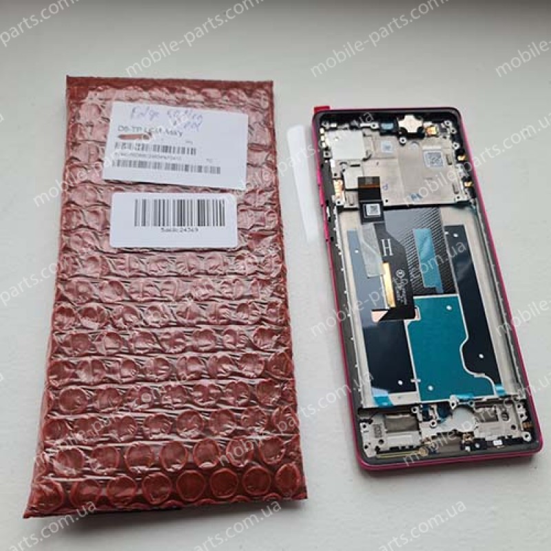Дисплей OLED в зборі з сенсором, металевою рамкой та розмовним динаміком для Motorola XT2429 Edge 50 Fusion Hot Pink (сервіс!) оригінал 