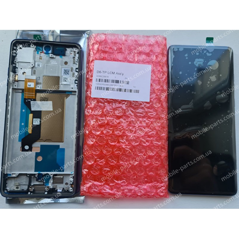 Дисплей OLED в зборі з сенсором, металевою рамкой та розмовним динаміком для Motorola XT2503 Edge 60 Fusion Pantone Slipstream (сервіс!) оригінал 