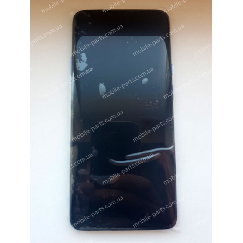 Дисплей 6,67" AMOLED в сборе с сенсором, рамкой и кнопками громкости для OnePlus 7T Pro Haze Blue оригинал