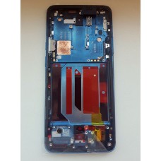 Дисплей 6,67" AMOLED в сборе с сенсором, рамкой и кнопками громкости для OnePlus 7T Pro Haze Blue оригинал